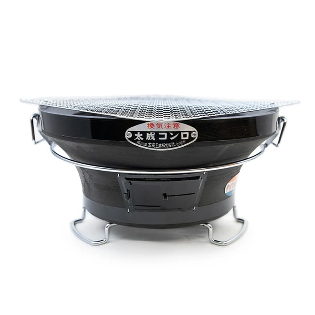 Amazon.co.jp: 太成コンロ バーベキューコンロ「能登」丸型 大 黒地